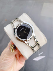 Calvin Klein Class Black Dial Silver Steel Strap Watch for Women - K6R23121