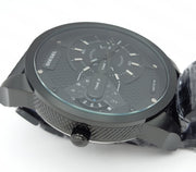 Diesel Mini Daddy Dual Time Black Dial Black Stainless Steel Strap Watch For Men - DZ7316