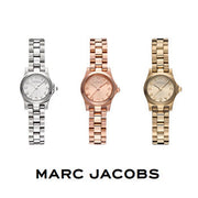 Marc Jacobs Henry Dinky Gold Dial Gold Steel Strap Watch for Women - MBM3199