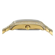 Michael Kors Emery Pave Analog Green Dial Gold Steel Strap Watch for Women - MK4742