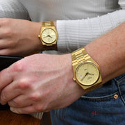 Tissot PRX Champagne Yellow Gold Dial Gold Steel Strap Watch for Men - T137.410.33.021.00