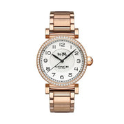 Coach Madison White Dial Rose Gold Steel Strap Watch for Women - 14502398