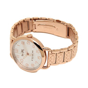 Coach Delancey White Dial Rose Gold Steel Strap Watch for Women - 14502497