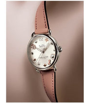 Coach Delancey White Dial Pink Leather Strap Watch for Women - 14502799
