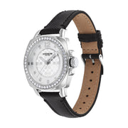 Coach Boyfriend Silver Dial Black Leather Strap Watch for Women - 14503152
