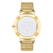 Coach Perry White Dial Gold Steel Strap Watch for Women - 14503345
