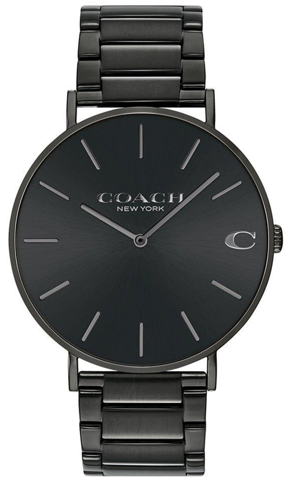Coach Charles Black Dial Black Steel Strap Watch for Men - 14602431