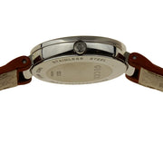 Gucci Interlocking G Brown Dial Brown Leather Strap Watch For Women - YA133319