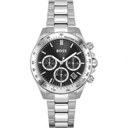 Hugo Boss Novia Chronograph Black Dial Silver Steel Strap Watch for Women - 1502614