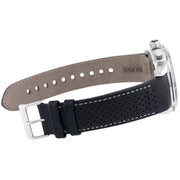 Hugo Boss Rafale Chronograph Quartz Silver Dial Black Leather Strap Watch For Men - 1513403