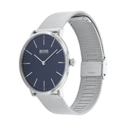 Hugo Boss Horizon Quartz Blue Dial Silver Mesh Bracelet Watch For Men - 1513541