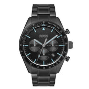 Hugo Boss Trophy Chronograph Black Dial Black Steel Strap Watch for Men - 1513675