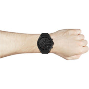 Hugo Boss Velocity Chronograph Black Dial Black Rubber Strap Watch for Men - 1513720