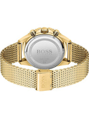 Hugo Boss Admiral Chronograph Black Dial Gold Mesh Bracelet Watch for Men - 1513906