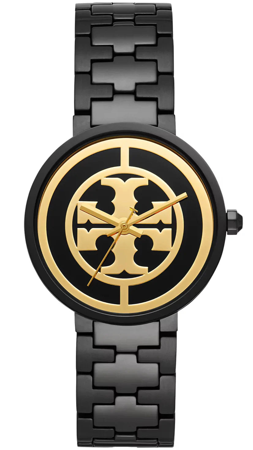 Tory Burch Reva Black Dial Black Steel Strap Watch for Women - TBW4036