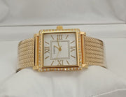 Guess White Dial Gold Mesh Bracelet Watch For Women - W0826L2