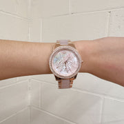 Michael Kors Tibby Multifunction Rose Gold Dial Rose Gold Steel Strap Watch For Women - MK6928