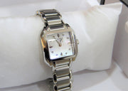 Tissot T Wave Diamonds Mother of Pearl Dial Silver Steel Strap Watch for Women - T02.1.285.74