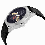 Gucci G Timeless Bee Black Dial Black Leather Strap Watch For Women - YA1264067