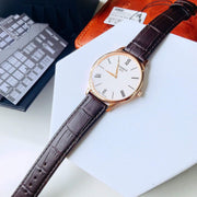 Tissot Tradition 5.5 White Dial Brown Leather Strap Watch for Men - T063.409.36.018.00