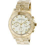 Marc Jacobs Blade Chronograph Gold Dial Gold Steel Strap Watch for Women - MBM3101