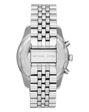 Michael Kors Lexington Chronograph Blue Dial Silver Steel Strap Watch For Men - MK8689