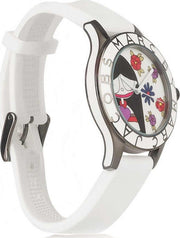 Marc Jacobs Miss Marc Flower White Dial White Silicone Strap Watch for Women - MBM5513