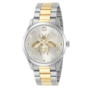 Gucci G Timeless Silver Dial Two Tone Steel Strap Watch For Women - YA126599
