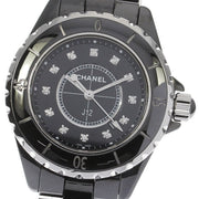 Chanel J12 Quartz Diamonds Black Dial Black Steel Strap Watch for Women - J12 H1625