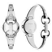 Gucci Guccissima Black Dial Silver Steel Strap Watch For Women - YA134301