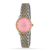 Gucci G Timeless Quartz Pink Dial Two Tone Steel Strap Watch For Women - YA1265030