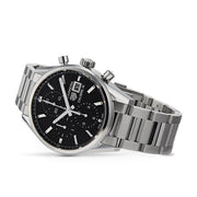 Tag Heuer Carrera Automatic Chronograph Black Dial Silver Steel Strap Watch for Men - CBK2110.BA0715