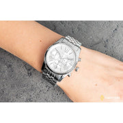 Michael Kors Lexington Silver Dial Silver Steel Strap Watch for Women - MK5555