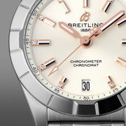 Breitling Chronomat 32 Diamonds White Dial Silver Steel Strap Watch for Women - A77310101A3A1