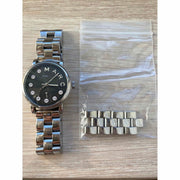 Marc Jacobs Blade Black Dial Silver Steel Strap Watch for Women - MBM8672