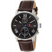 Tommy Hilfiger Aiden Quartz Black Dial Brown Leather Strap Watch for Men - 1791309