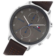 Tommy Hilfiger Chase Quartz Brown Dial Brown Leather Strap Watch for Men - 1791579