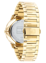 Tommy Hilfiger Hunter White Dial Gold Steel Strap Watch for Men - 1791609