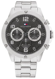 Tommy Hilfiger Blaze Chronograph Black Dial Silver Steel Strap Watch For Men - 1792029