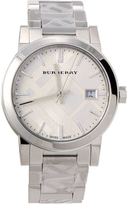 Burberry The City White Dial Silver Steel Strap Watch for Women - BU9144