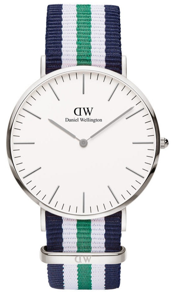 Daniel Wellington Classic Nottingham White Dial Two Tone NATO Strap Watch For Men - 0208DW