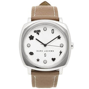 Marc Jacobs Mandy Silver Dial Brown Leather Strap Watch for Women - MJ1563