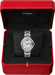 Cartier Ballon Bleu De Cartier Diamonds Silver Dial Silver Steel Strap Watch for Women - W4BB0022