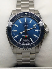 Gucci Dive Quartz Blue Dial Silver Steel Strap Watch For Men - YA136311