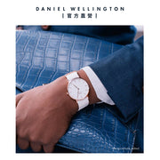 Daniel Wellington Classic Dover White Dial White Nylon Strap Watch For Women - DW00100309