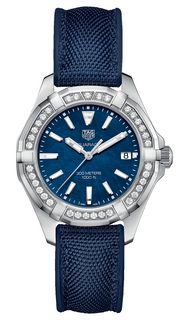 Tag Heuer Aquaracer Quartz Diamonds Blue Dial Blue Nylon Strap Watch for Women - WAY131N.FT6091