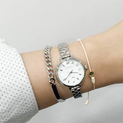 Marc Jacobs Sally White Dial Silver Steel Strap Watch for Women - MBM8642
