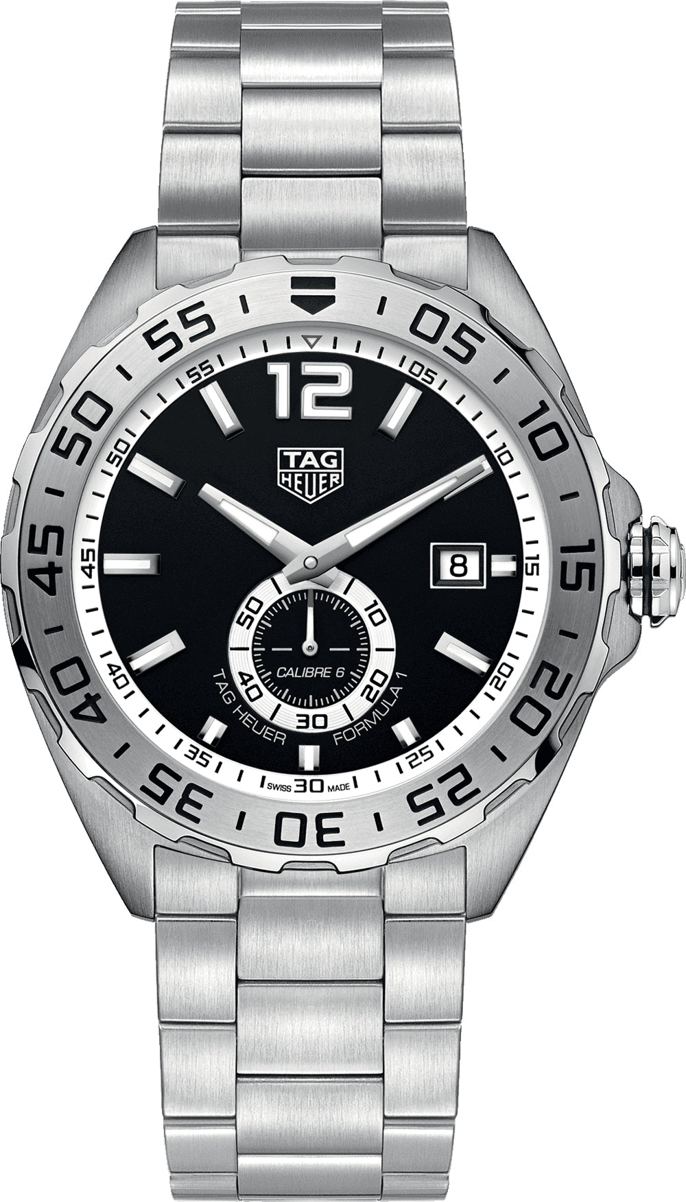 Tag Heuer Formula 1 Automatic Black Dial Silver Steel Strap Watch for Men - WAZ2012.BA0842