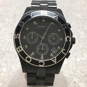 Marc Jacobs Blade Chronograph Black Dial Black Steel Strap Watch for Women - MBM3083