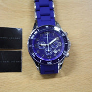 Marc Jacobs Rock Chronograph Blue Dial Blue Silicone Strap Watch for Women - MBM2548